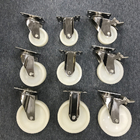 5 Inch SS Casters With Side Lock Solid Nylon Plate Casters Customize
